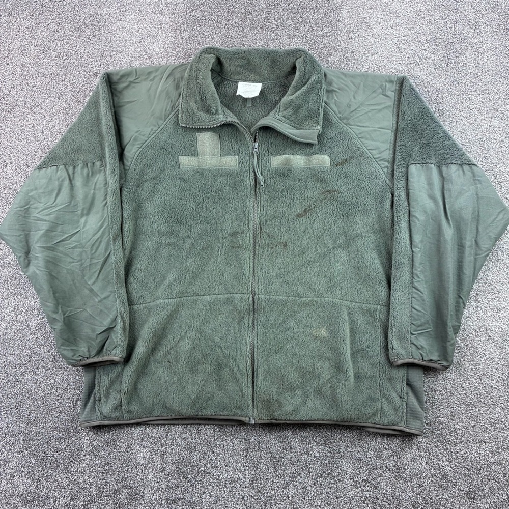 GEN III Jacket Mens 2XL Green US Army Fleece Cold Weather Full Zip Mock Neck